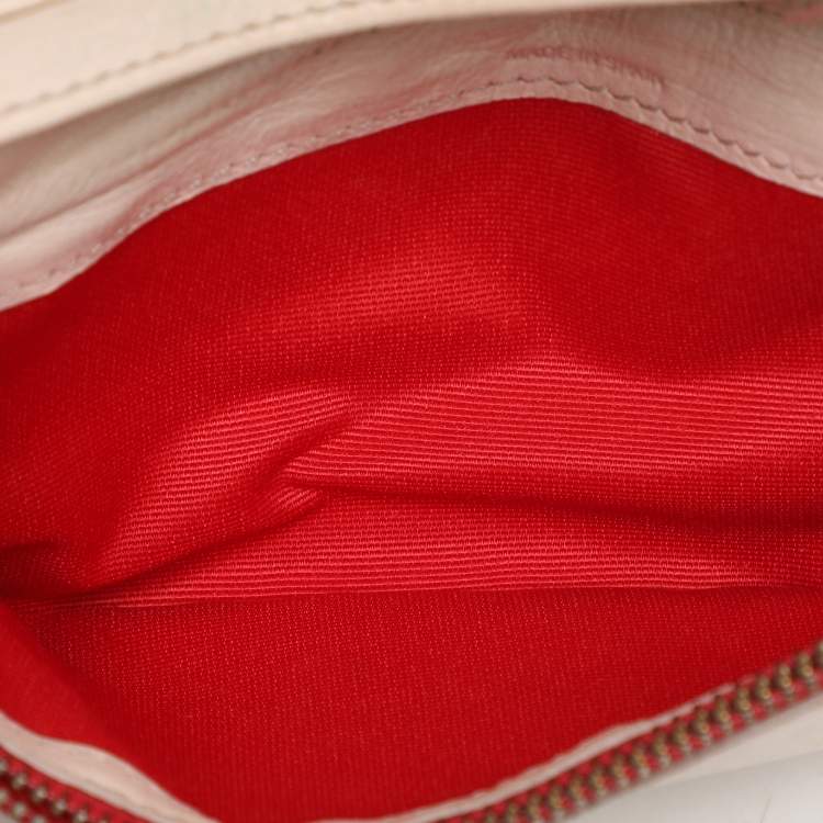 Pre Owned CH Carolina Herrera Cream Leather Continental Bifold Wallet