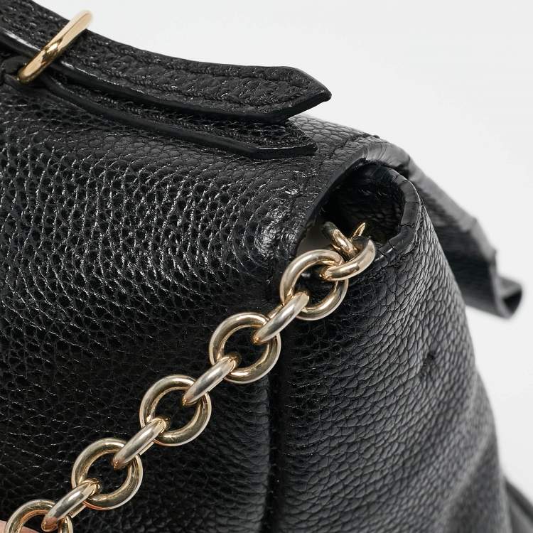 Pre Owned CH Carolina Herrera Black Leather Minuetto Flap Top Handle Bag