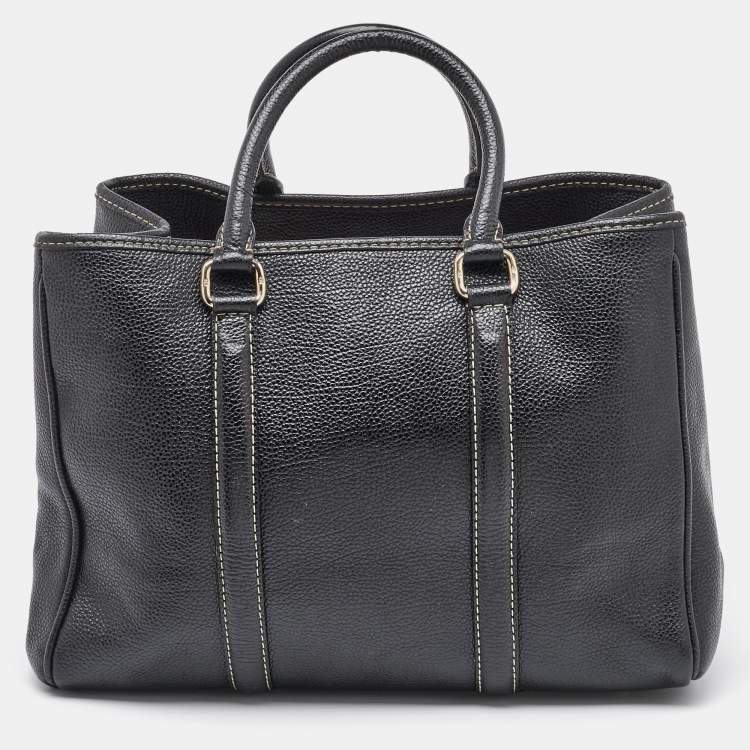 Pre Owned CH Carolina Herrera Black Leather Matteo Tote