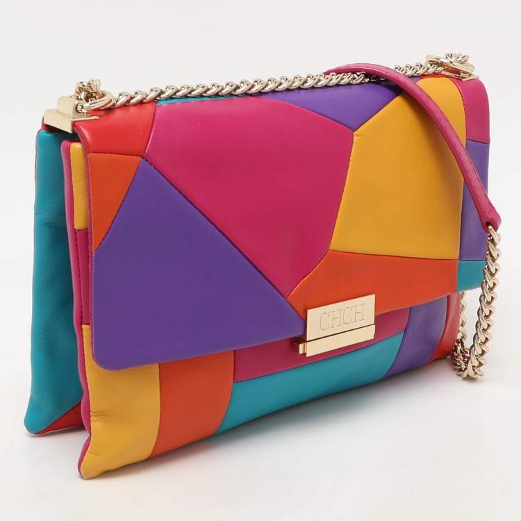Pre Owned CH Carolina Herrera Multicolor Leather Shoulder Bag
