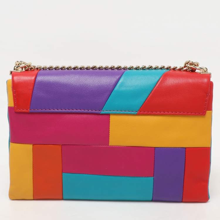 Pre Owned CH Carolina Herrera Multicolor Leather Shoulder Bag