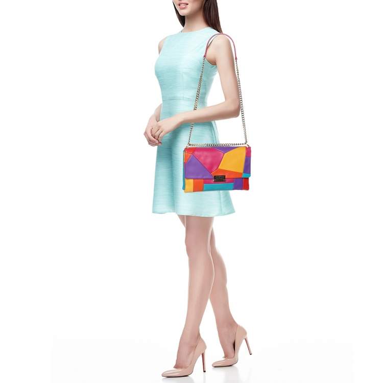 Pre Owned CH Carolina Herrera Multicolor Leather Shoulder Bag