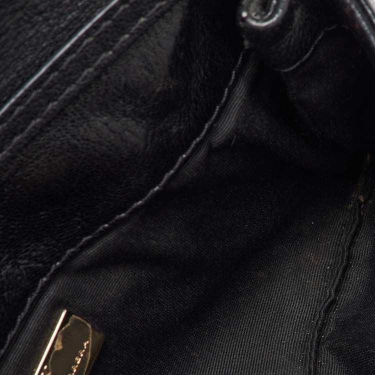 Pre Owned CH Carolina Herrera Black Leather Chain Crossbody Bag