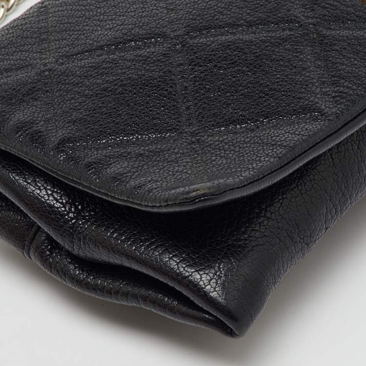 Pre Owned CH Carolina Herrera Black Leather Chain Crossbody Bag
