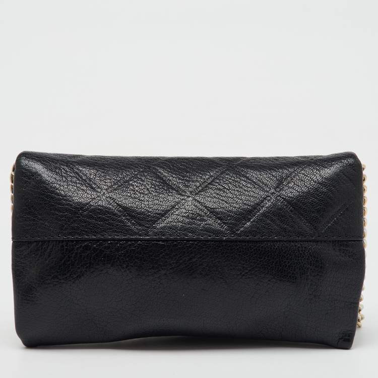 Pre Owned CH Carolina Herrera Black Leather Chain Crossbody Bag