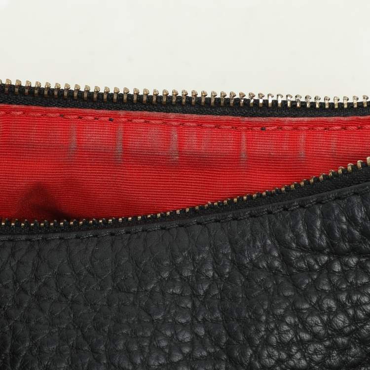 Pre Owned Carolina Herrera Black Leather Chain Tassel Shoulder Bag