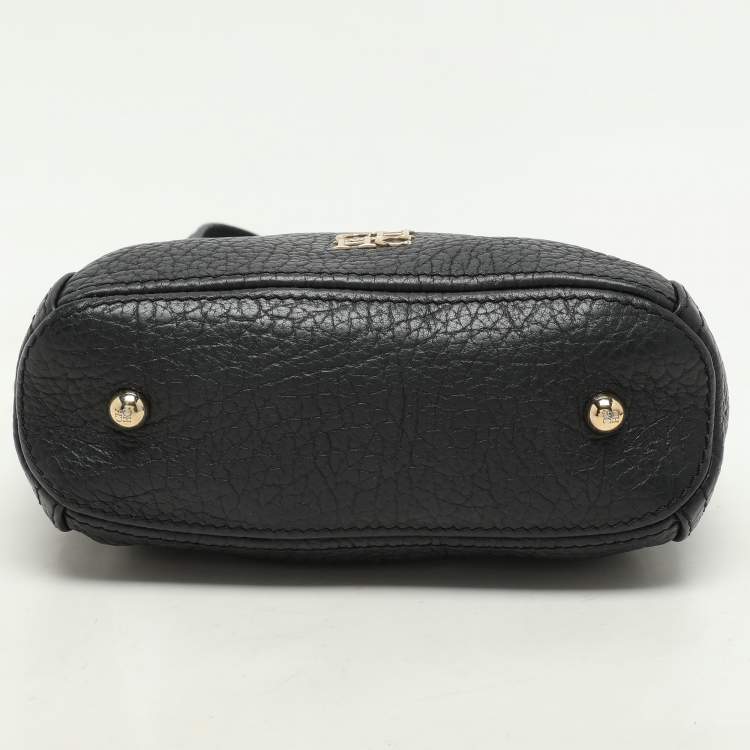 Pre Owned Carolina Herrera Black Leather Chain Tassel Shoulder Bag