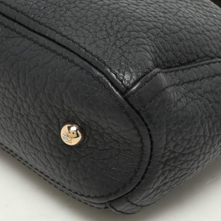Pre Owned Carolina Herrera Black Leather Chain Tassel Shoulder Bag