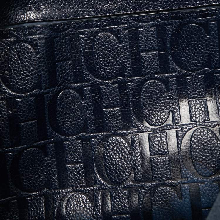 Pre Owned CH Carolina Herrera Blue Leather Tempo Collection Adagio Tote