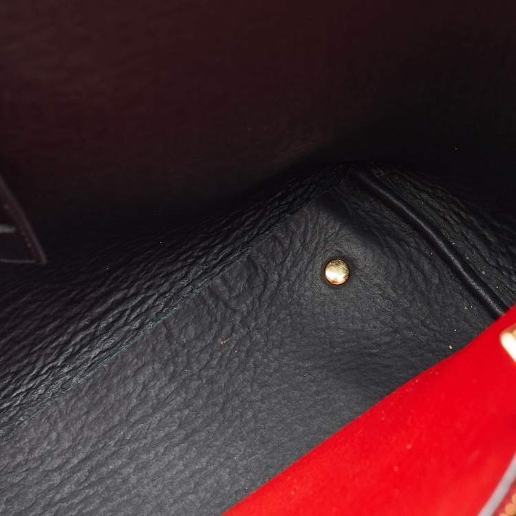 Pre Owned CH Carolina Herrera Black Monogram Leather Matryoshka Padlock Tote