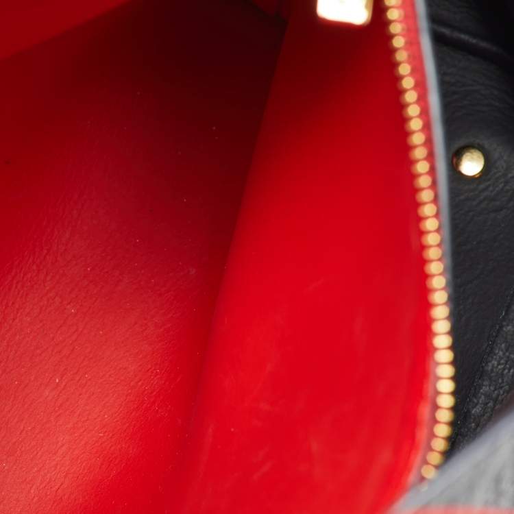 Pre Owned CH Carolina Herrera Black Monogram Leather Matryoshka Padlock Tote