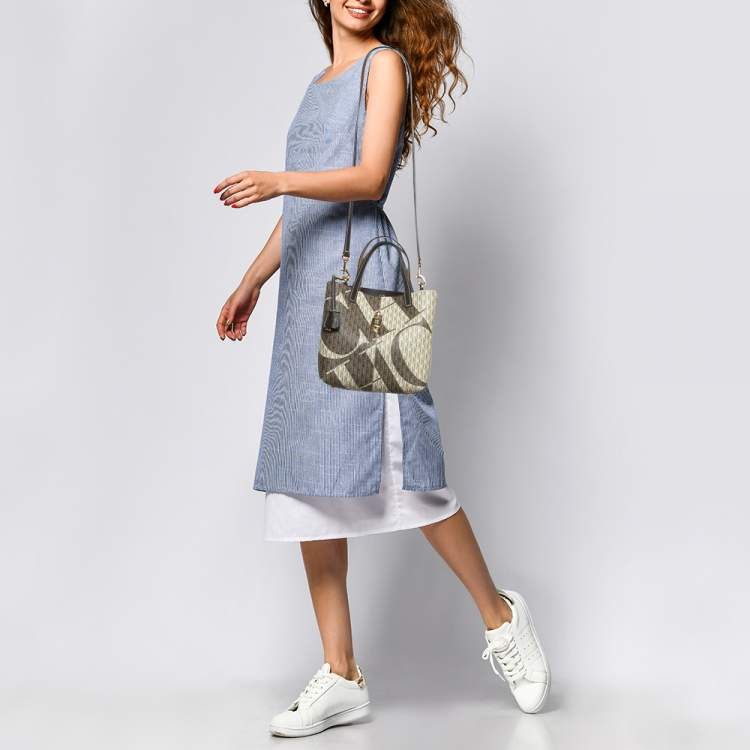 Pre Owned CH Carolina Herrera Multicolor Monogram Coated Canvas and Leather Small Matryoshka Locked Tote