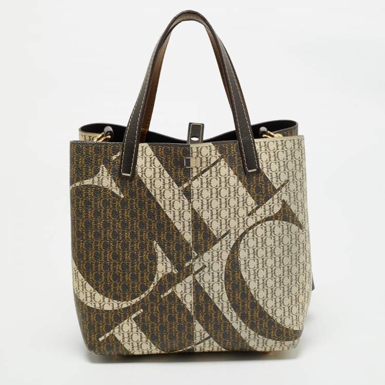 Pre Owned CH Carolina Herrera Multicolor Monogram Coated Canvas and Leather Small Matryoshka Locked Tote