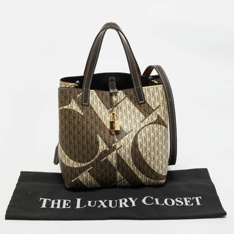 Pre Owned CH Carolina Herrera Multicolor Monogram Coated Canvas and Leather Small Matryoshka Locked Tote
