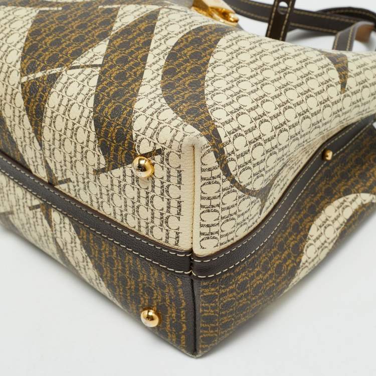 Pre Owned CH Carolina Herrera Multicolor Monogram Coated Canvas and Leather Small Matryoshka Locked Tote