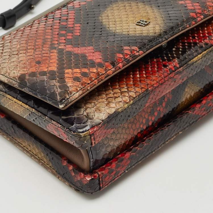 Pre Owned CH Carolina Herrera Multicolor Python Insignia Top Handle Bag