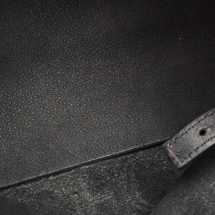 Pre Owned CH Carolina Herrera Black Monogram Embossed Leather Matryoshka Tote