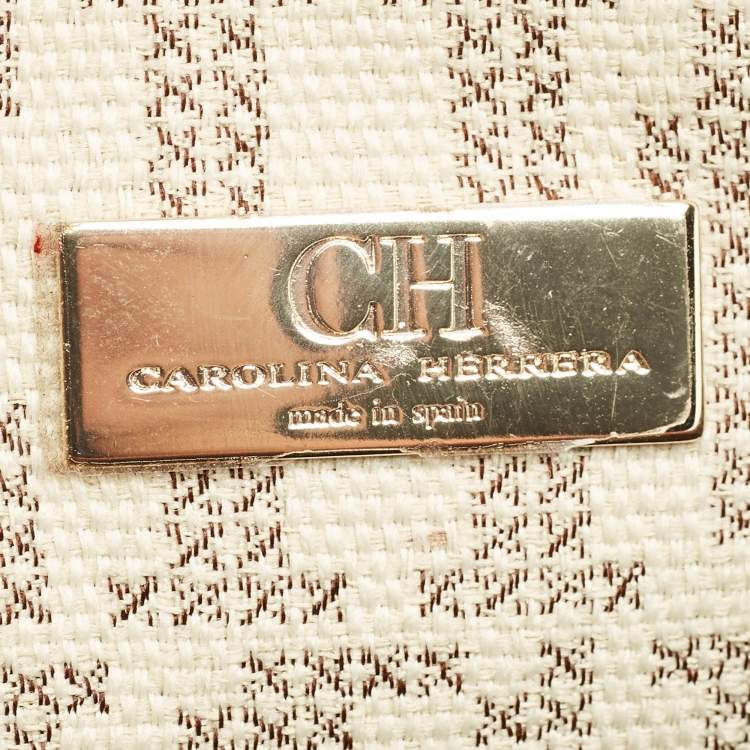 Pre Owned CH Carolina Herrera Multicolor Monogram Canvas and Leather Shopper Tote