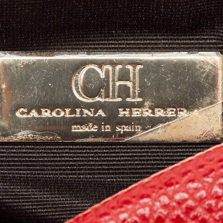 Pre Owned CH Carolina Herrera Red Leather Flap Chain Shoulder Bag