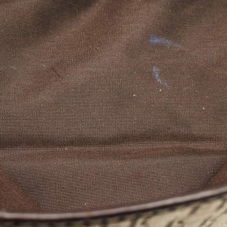 Pre Owned CH Carolina Herrera Beige/Dark Brown Monogram Canvas Small Shopper Tote