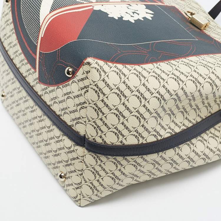 Pre Owned CH Carolina Herrera Multicolor Painted Coated Canvas Medium Matryoshka Locked Tote