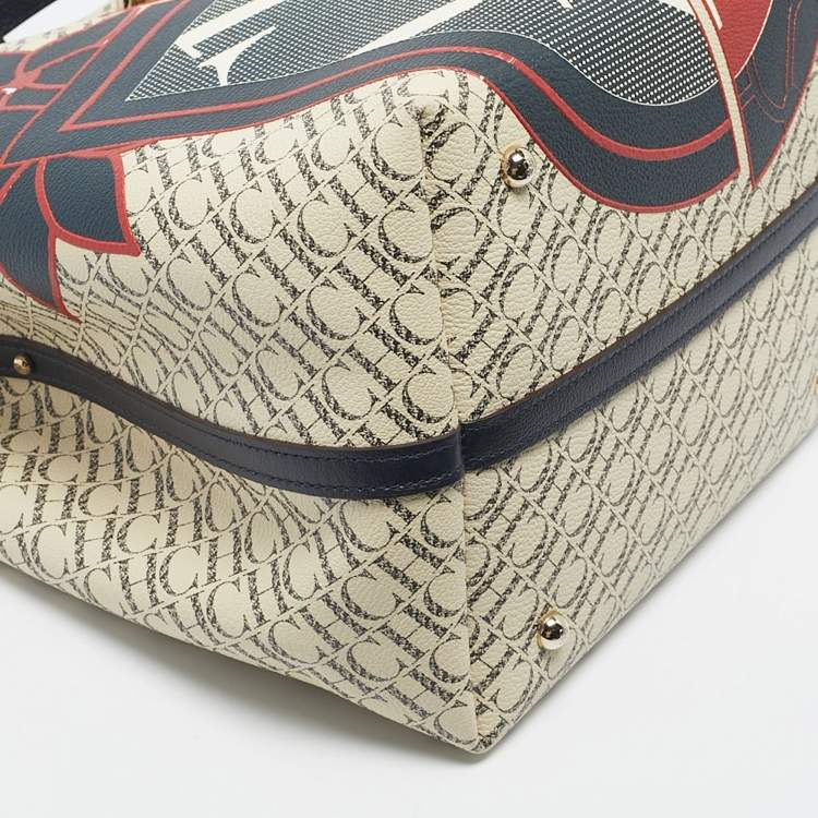 Pre Owned CH Carolina Herrera Multicolor Painted Coated Canvas Medium Matryoshka Locked Tote