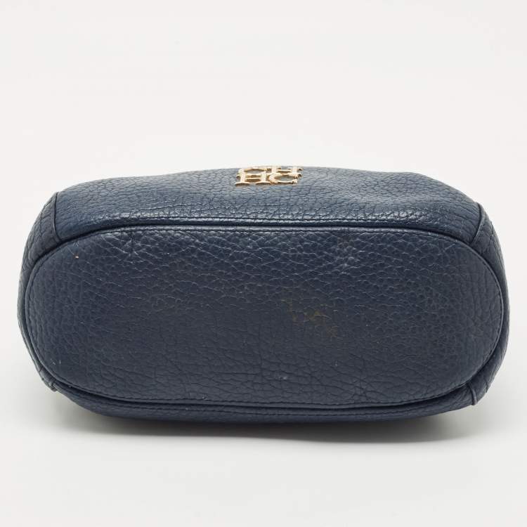 Pre Owned CH Carolina Herrera Navy Blue Leather Maria Shoulder Bag