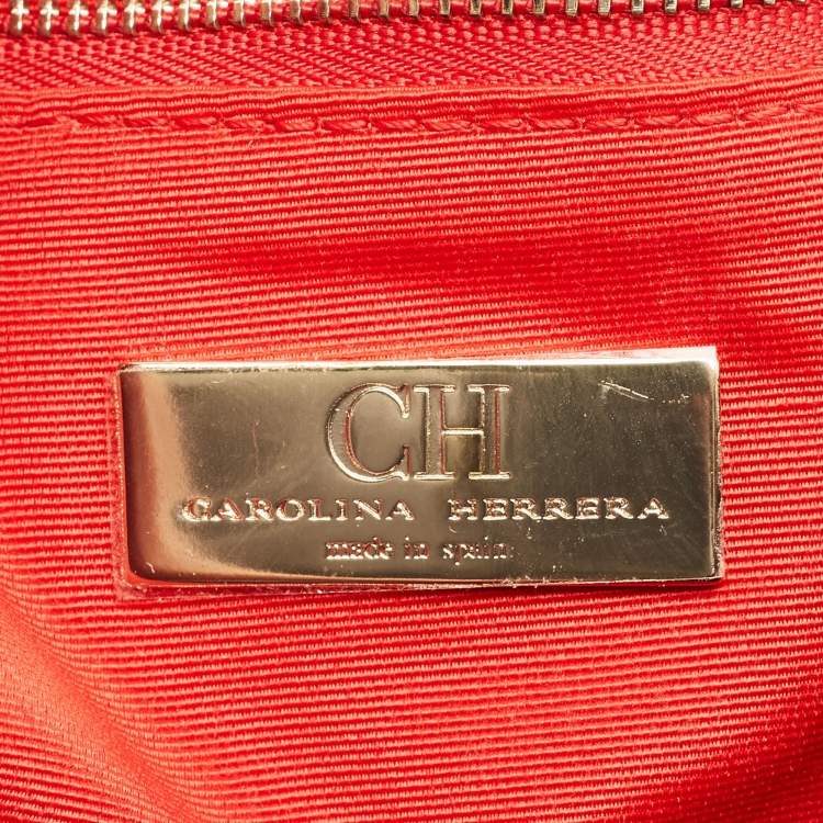 Pre Owned CH Carolina Herrera Black Quilted Leather Flap Chain Shoulder Bag
