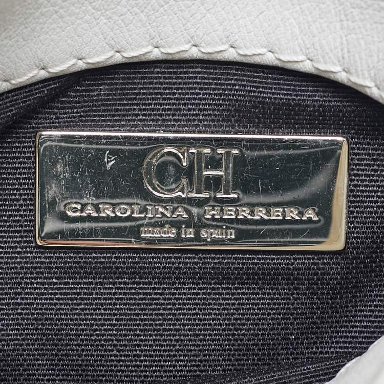 مملوكة مسبقًا CH Carolina Herrera Beige/Metallic Tweed Faux Pearl Embellished Crossbody Bag