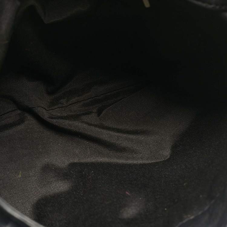 Pre Owned CH Carolina Herrera Black Monogram Embossed Leather Audrey Shoulder Bag
