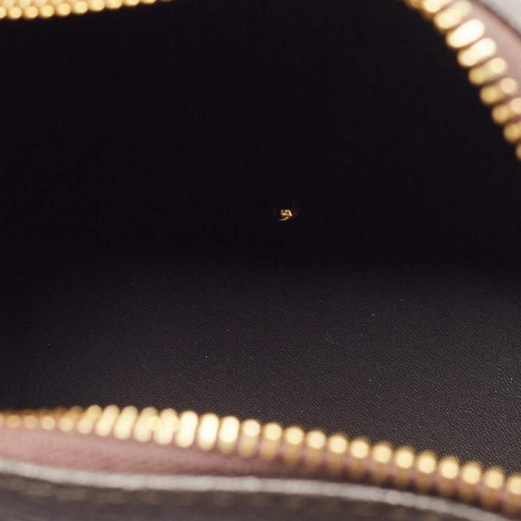 Pre Owned CH Carolina Herrera Dark Brown Monogram Coated Canvas Andy 5 Locked Crossbody Bag
