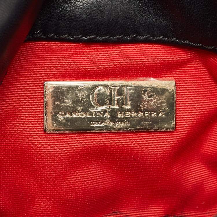 Pre Owned CH Carolina Herrera Black Quilted Leather Chain Crossbody Bag