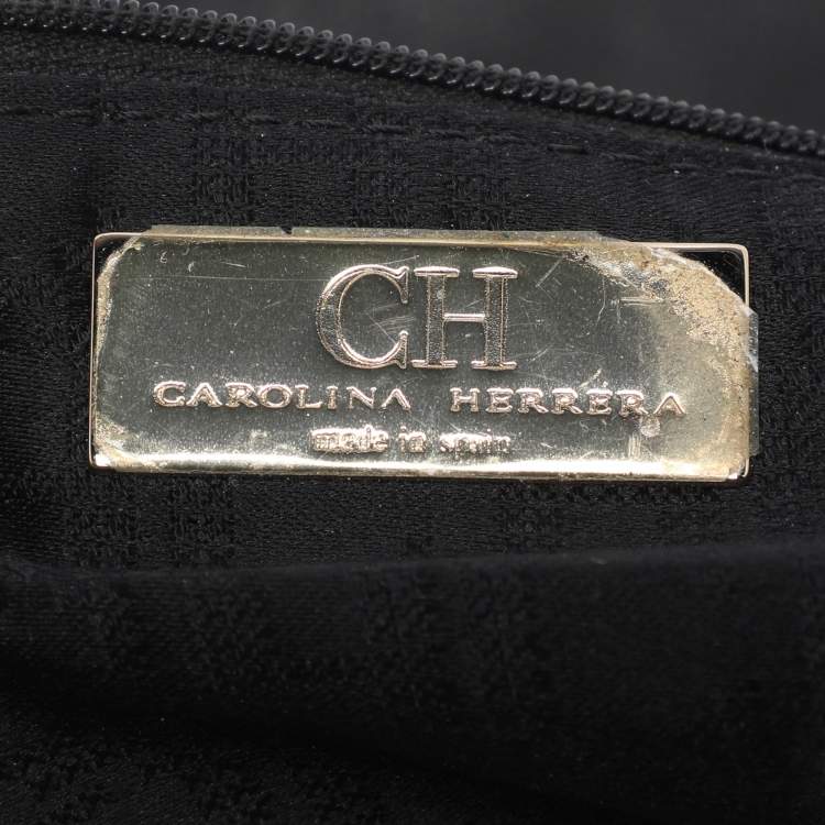Pre Owned CH Carolina Herrera Black Leather Tassel Shoulder Bag