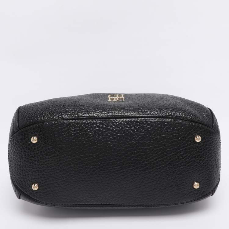 Pre Owned CH Carolina Herrera Black Leather Tassel Shoulder Bag
