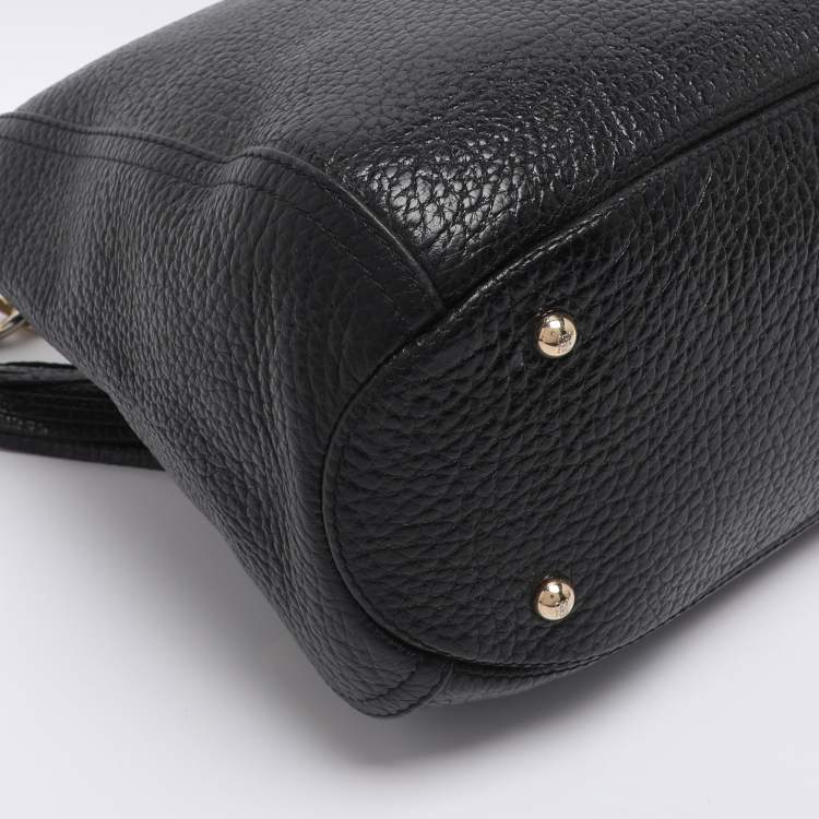 Pre Owned CH Carolina Herrera Black Leather Tassel Shoulder Bag