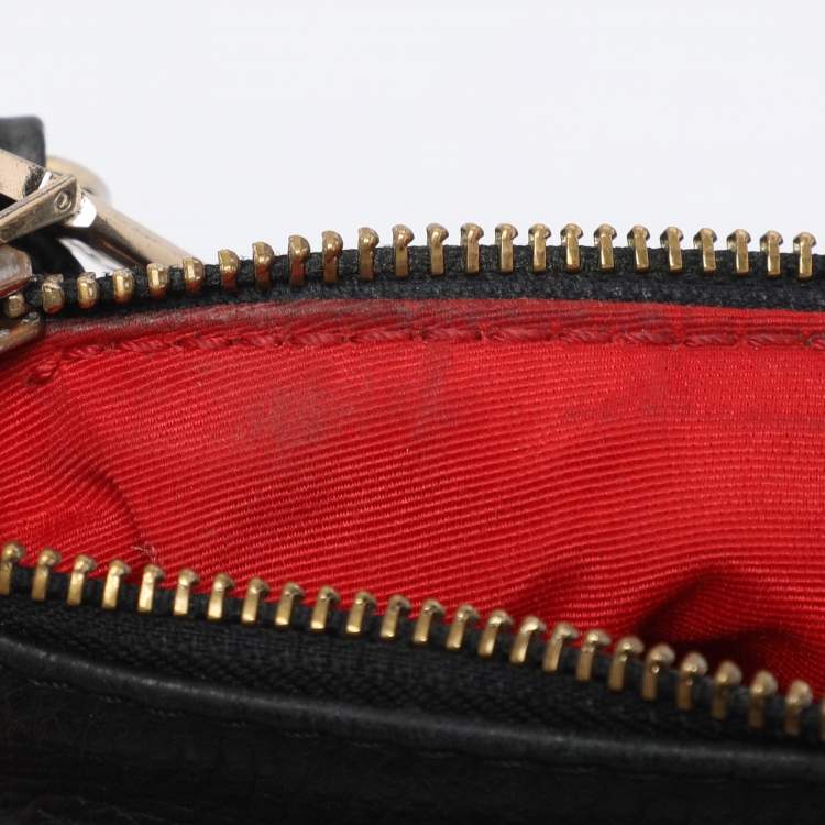 Pre Owned CH Carolina Herrera Black Leather Maria Crossbody Bag
