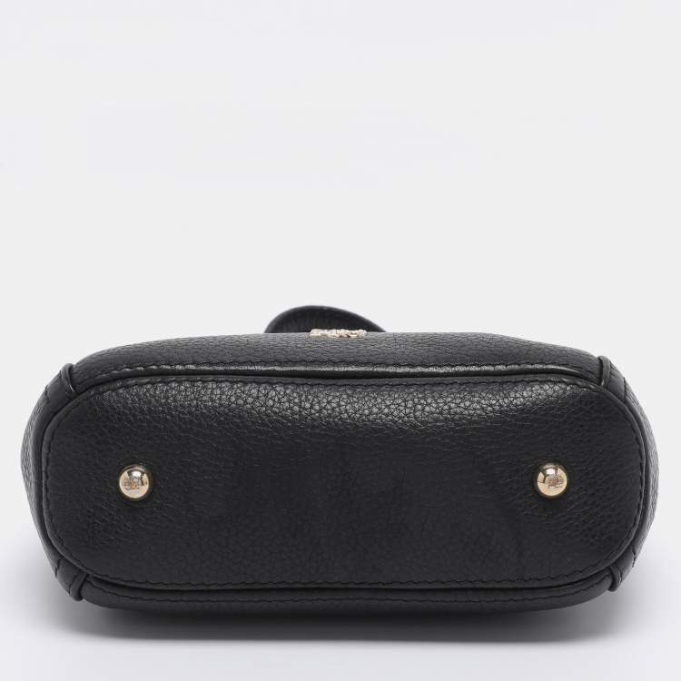 Pre Owned CH Carolina Herrera Black Leather Maria Crossbody Bag