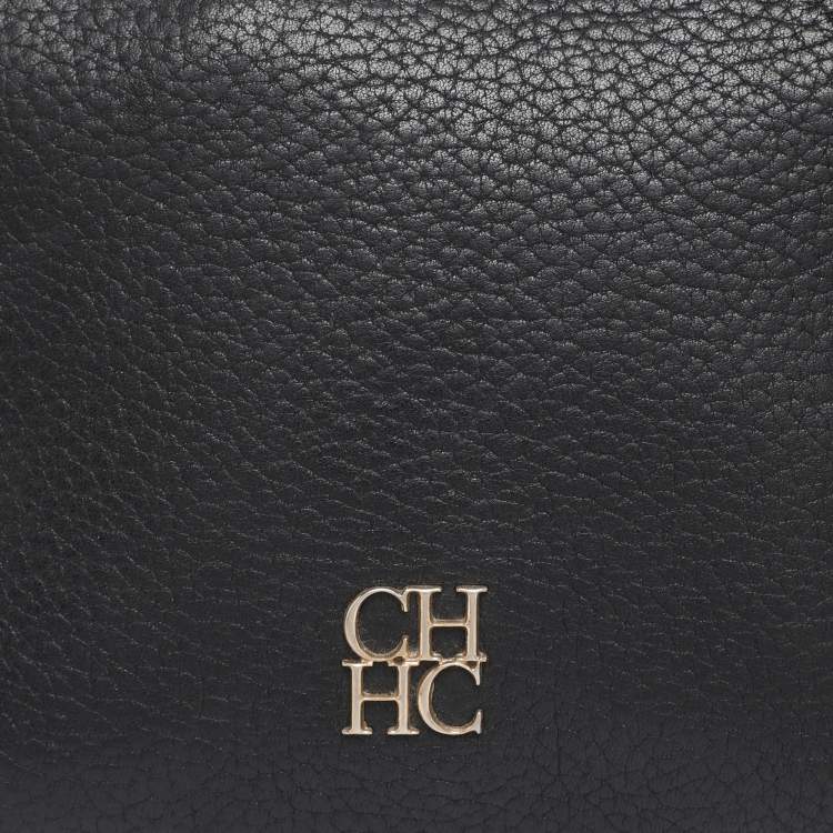 Pre Owned CH Carolina Herrera Black Leather Maria Crossbody Bag