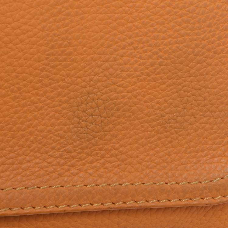 Pre Owned CH Carolina Herrera Mustard Leather Tassel Flap Chain Shoulder Bag