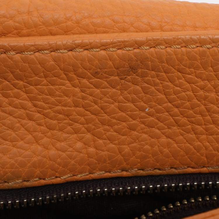 Pre Owned CH Carolina Herrera Mustard Leather Tassel Flap Chain Shoulder Bag