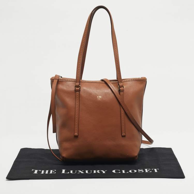 مملوكة مسبقًا CH Carolina Herrera Brown Leather Tote