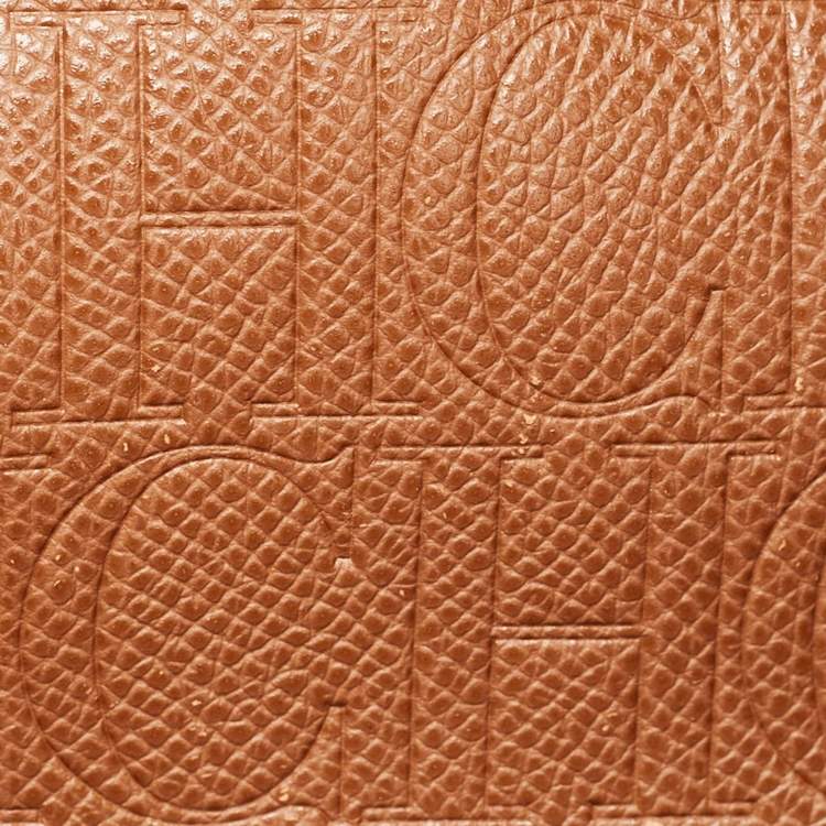 Pre Owned CH Carolina Herrera Brown Leather Minuetto Flap Top Handle Bag