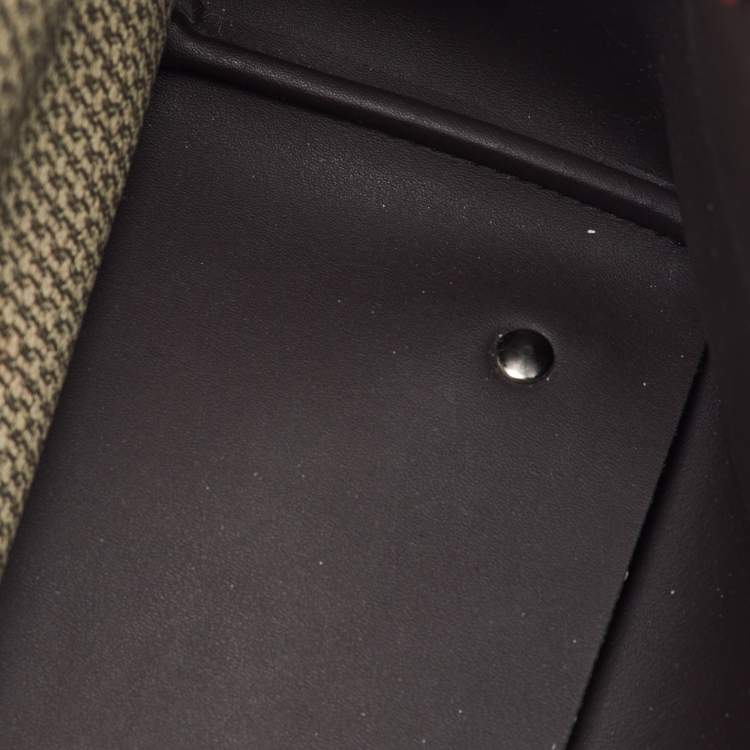 Pre Owned CH Carolina Herrera Beige/Red Monogram Coated Canvas and Leather Matryoshka Padlock Bag