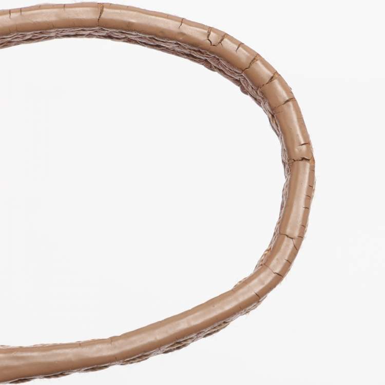 Pre Owned CH Carolina Herrera Brown Leather Minuetto Top Handle Bag