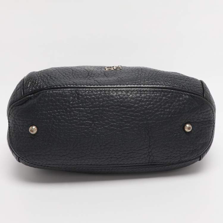 Pre Owned CH Carolina Herrera Navy Blue Leather Maria Shoulder Bag