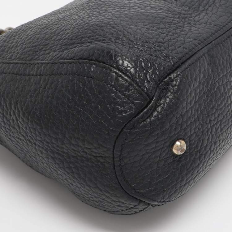 Pre Owned CH Carolina Herrera Navy Blue Leather Maria Shoulder Bag