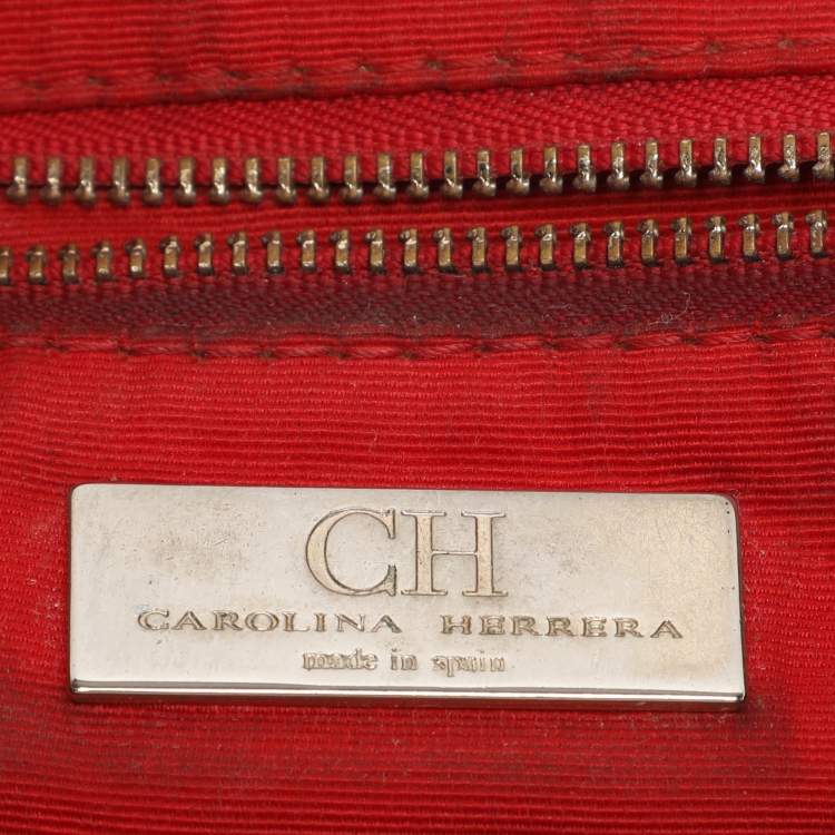 Pre Owned CH Carolina Herrera Navy Blue Leather Maria Shoulder Bag