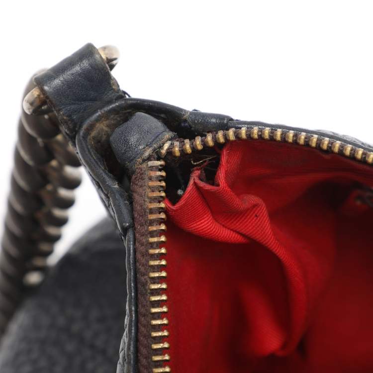 Pre Owned CH Carolina Herrera Navy Blue Leather Maria Shoulder Bag