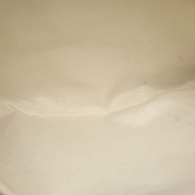 Pre Owned CH Carolina Herrera Red Monogram Embossed Leather Chain Handle Tote