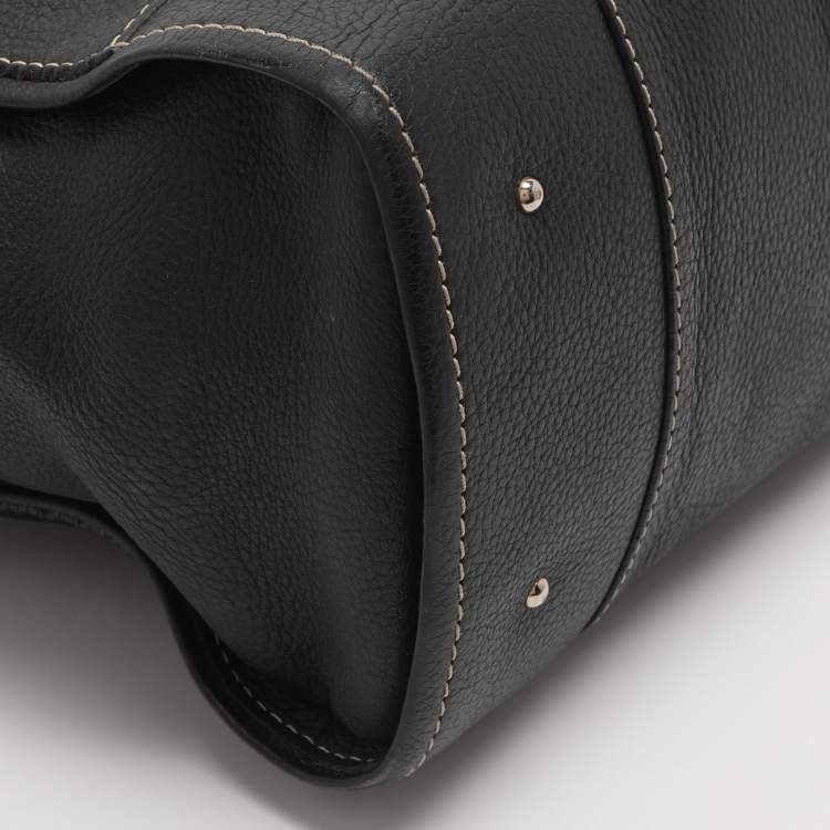 Pre Owned CH Carolina Herrera Black Leather Tote